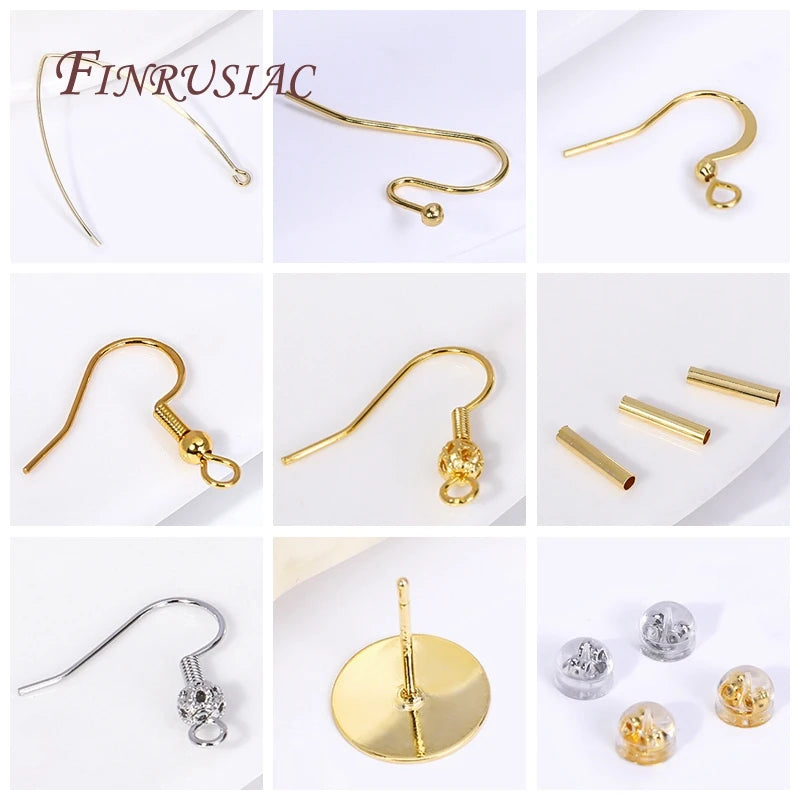 18K Gold Plated Hoop Ear Wires | DIY Earring Findings 40mm Earring Findings P3