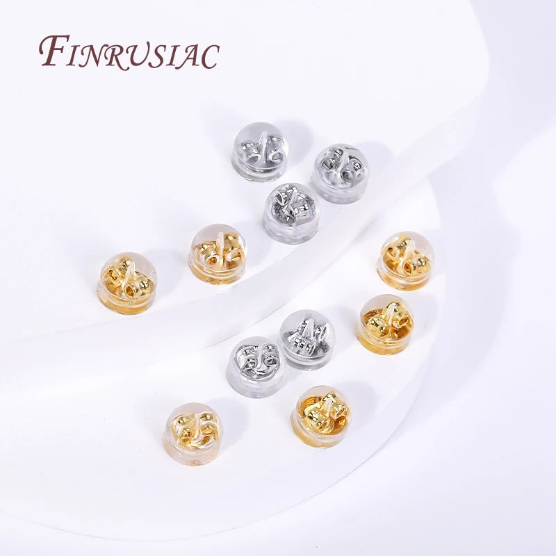 18K Gold Plated Earring Backs – Silicone DIY Jewelry Findings Earring Jewelry Findings P3