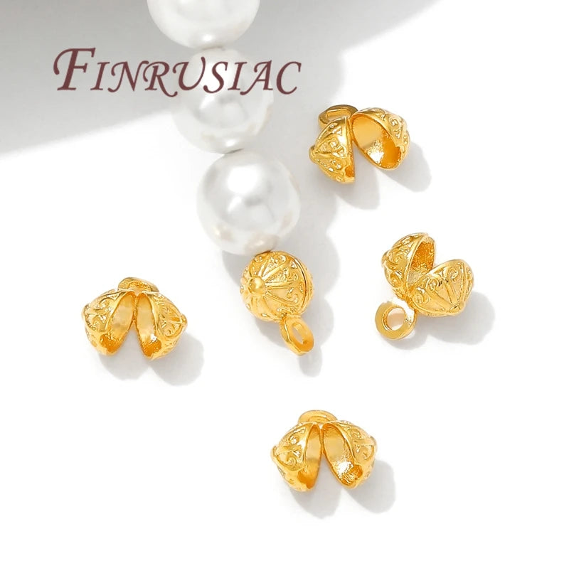 18K Gold Plated Crimp Cover Beads – DIY Jewelry Findings Jewelry Findings Beads P3