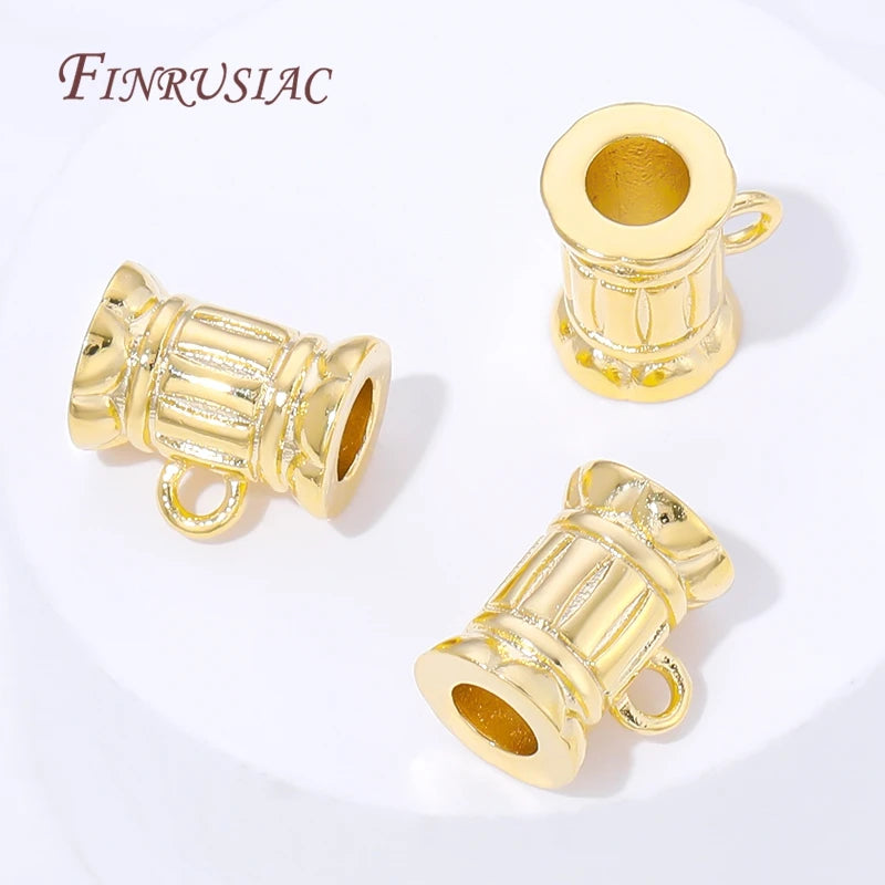 18K Gold Plated Pendant Bail Connectors – Brass Tube Bail Beads Jewelry Bail Connectors P3