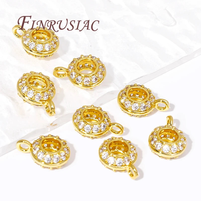 18K Gold Plated Brass Pendant Bail Beads | DIY Necklace Connectors Jewelry Findings P3