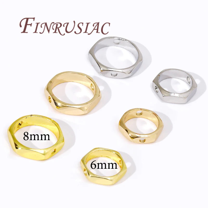 14K Gold Plated Circle Bead Frame Spacer Connectors | DIY Jewelry Jewelry Making Findings P3