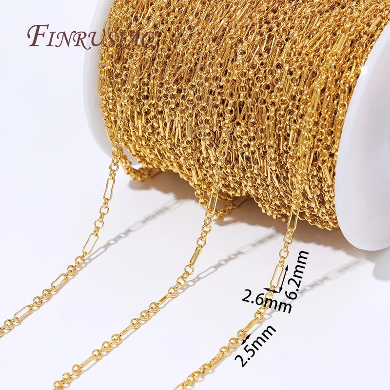 18K Gold Plated Rectangle Chain – DIY Necklace & Bracelet Supply Jewelry Chain Supply P3 18k Gold Plated 1 meter