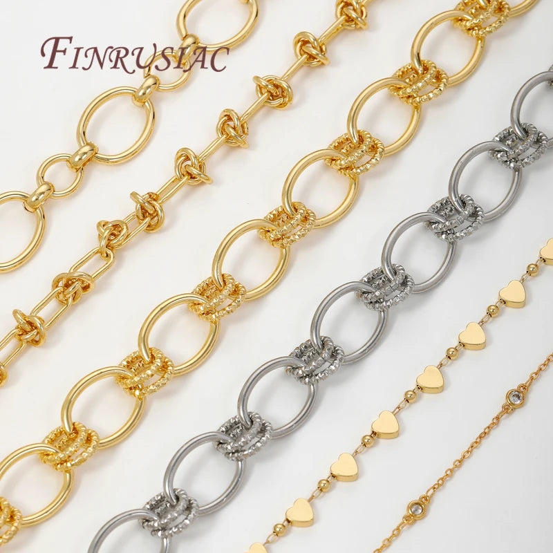 18K Gold Plated Brass Heart Cable Chain – DIY Necklace Supply DIY Jewelry Chain P3