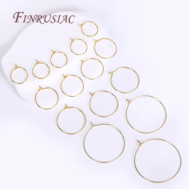 18K Gold Plated Hoop Ear Wires | DIY Earring Findings 40mm Earring Findings P3