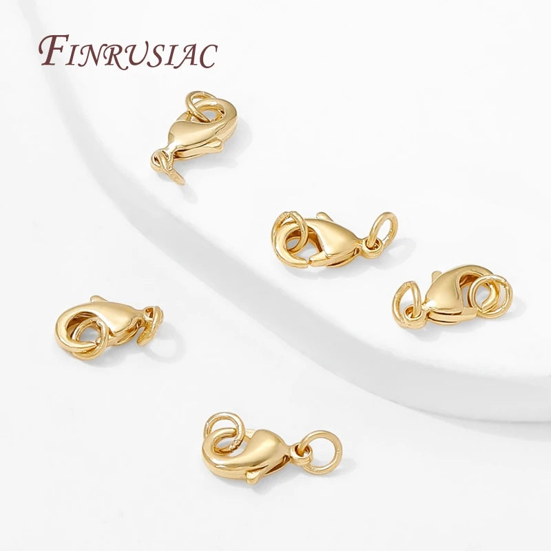14K Gold Plated Lobster Clasp with Closed Rings – DIY Jewelry Jewelry Clasp Finding P3