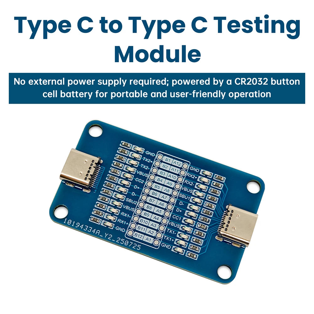 USB-C Cable Tester Module – 24-Pin Dual Port LED Indicator Cable Tester Module P3