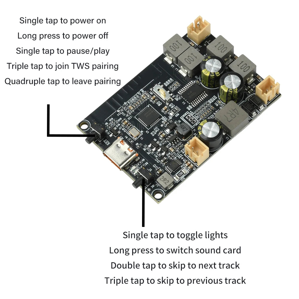 diymore DC 5V TWS Bluetooth Amplifier Module 2×10W Type-C Bluetooth Amplifier Module P3