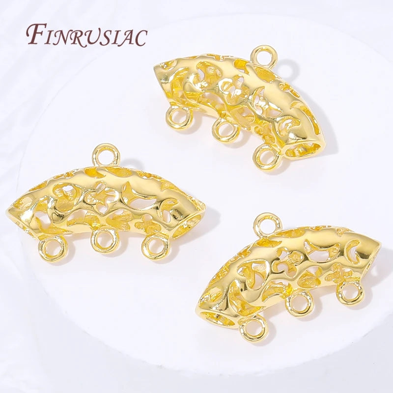 18K Gold Plated Pendant Bail Connectors – Brass Tube Bail Beads Jewelry Bail Connectors P3