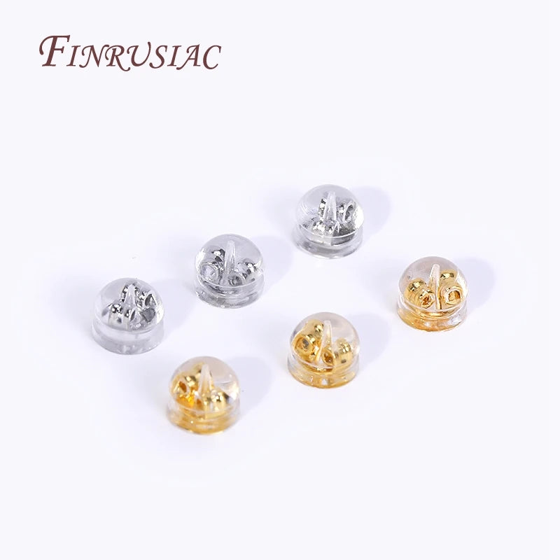 18K Gold Plated Earring Backs – Silicone DIY Jewelry Findings Earring Jewelry Findings P3