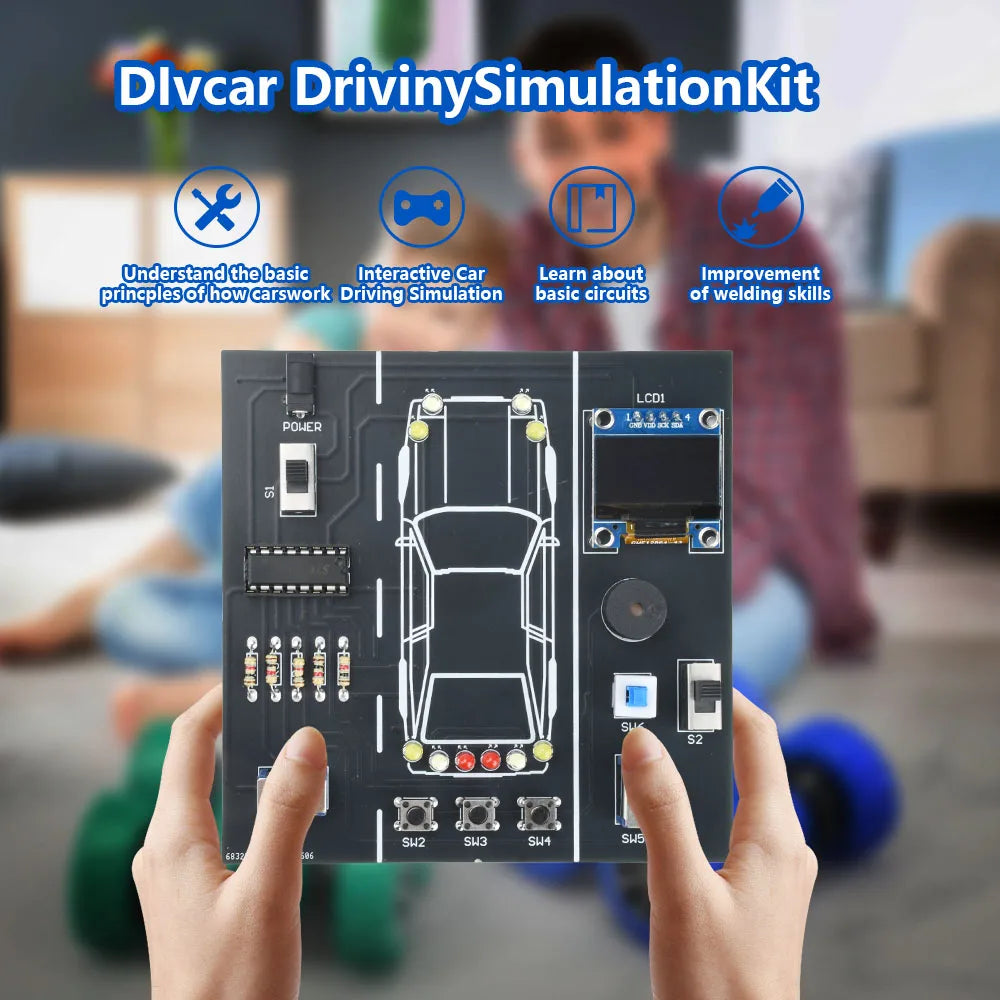 DC 5V Car Driving Simulator DIY Soldering Electronics Kit DIY Electronics Kit P3