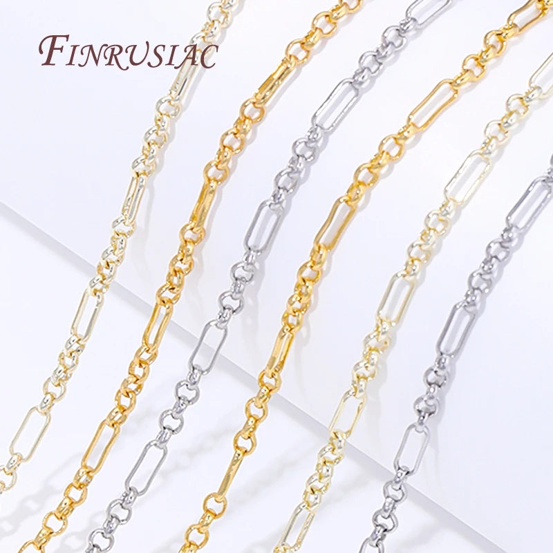 18K Gold Plated Rectangle Chain – DIY Necklace & Bracelet Supply Jewelry Chain Supply P3
