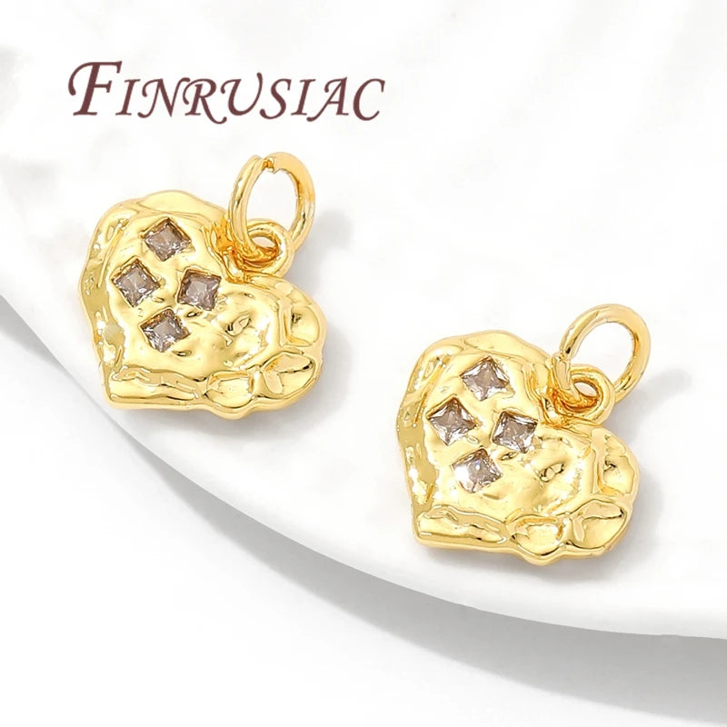 18K Gold Plated Heart Charms | DIY Jewelry Making Pendants Jewelry Making Charms P3