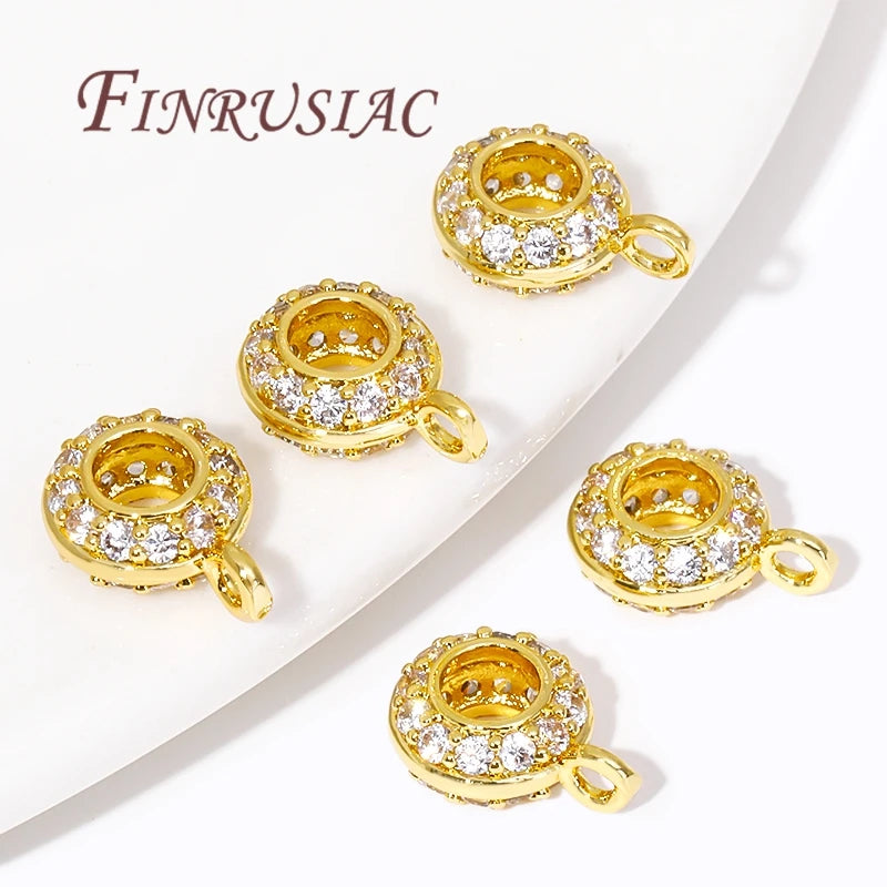 18K Gold Plated Brass Pendant Bail Beads | DIY Necklace Connectors Jewelry Findings P3