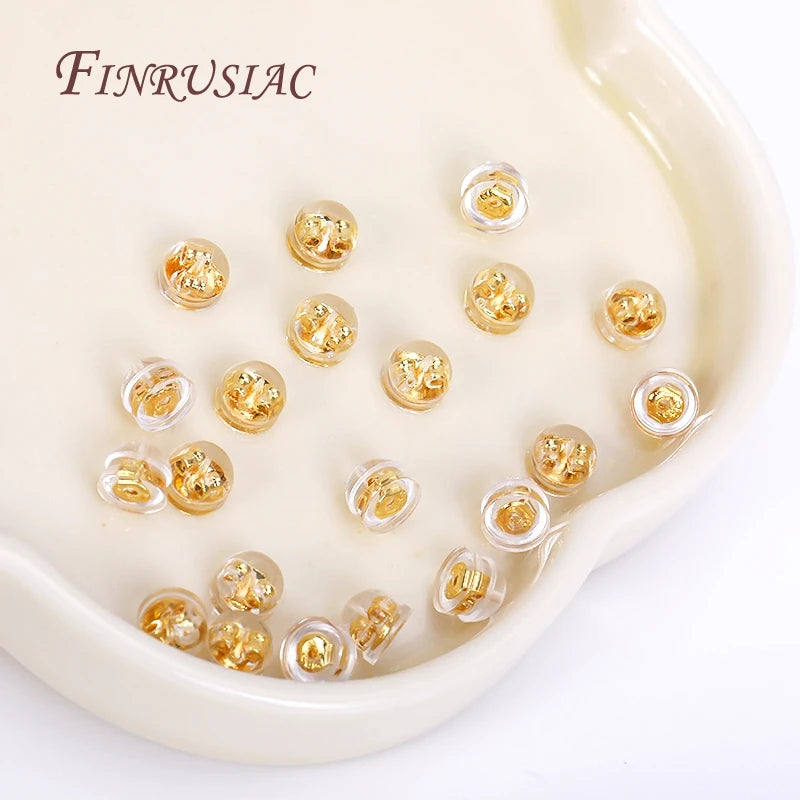18K Gold Plated Rubber Earring Backs – Silicone Stopper Nuts Earring Findings P3