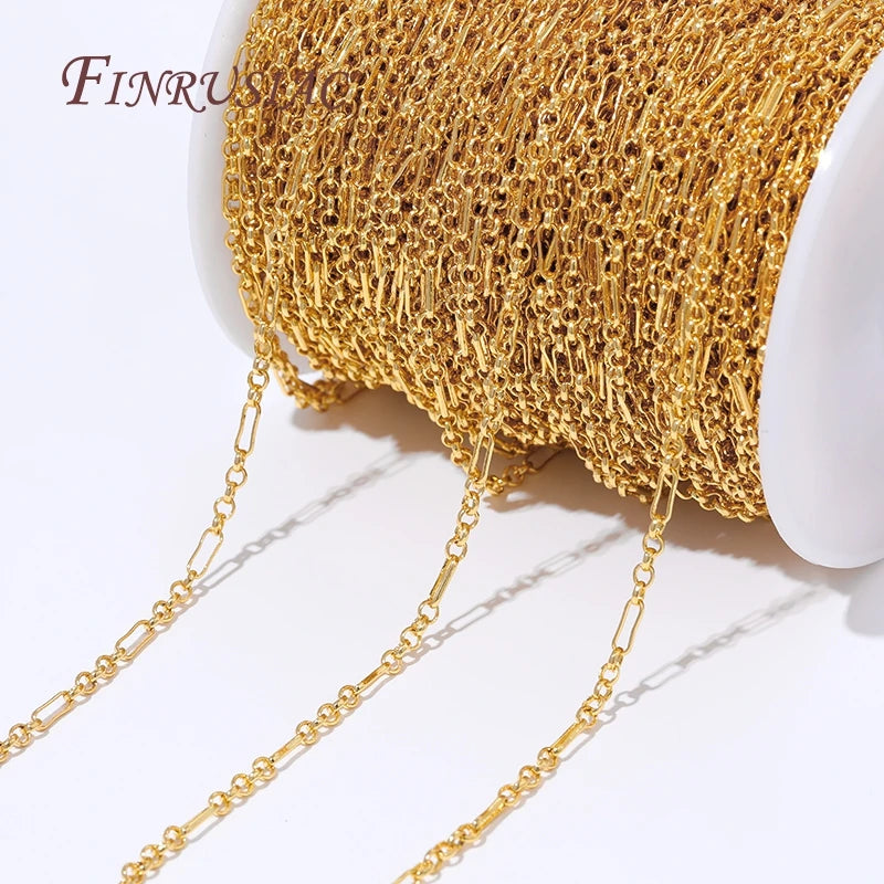 18K Gold Plated Rectangle Chain – DIY Necklace & Bracelet Supply Jewelry Chain Supply P3