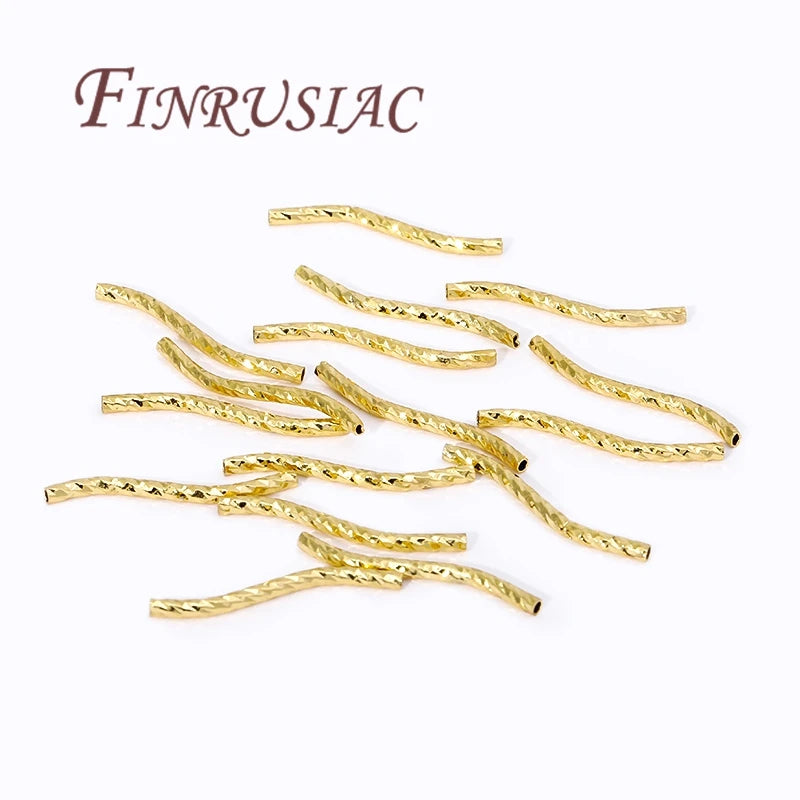 18K Gold Plated S-Shape Tube Spacer Beads | Jewelry Findings Jewelry Spacer Beads P3