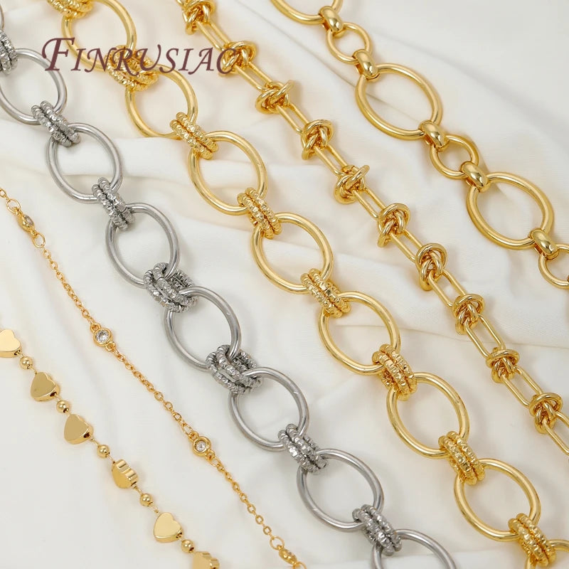 18K Gold Plated Brass Heart Chain – Bulk DIY Necklace Chain DIY Jewelry Chain P3