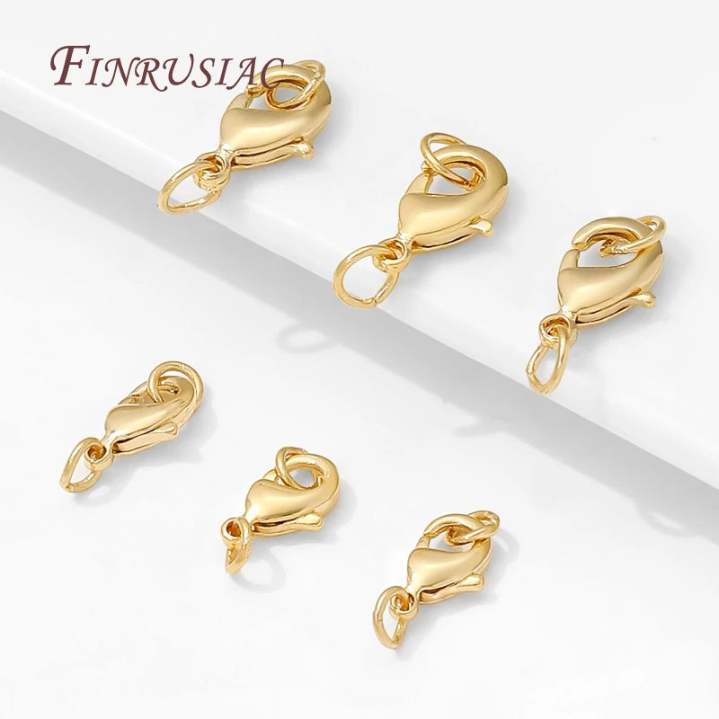 14K Gold Plated Lobster Clasp with Closed Rings – DIY Jewelry Jewelry Clasp Finding P3