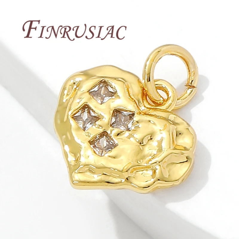 18K Gold Plated Heart Charms | DIY Jewelry Making Pendants Jewelry Making Charms P3