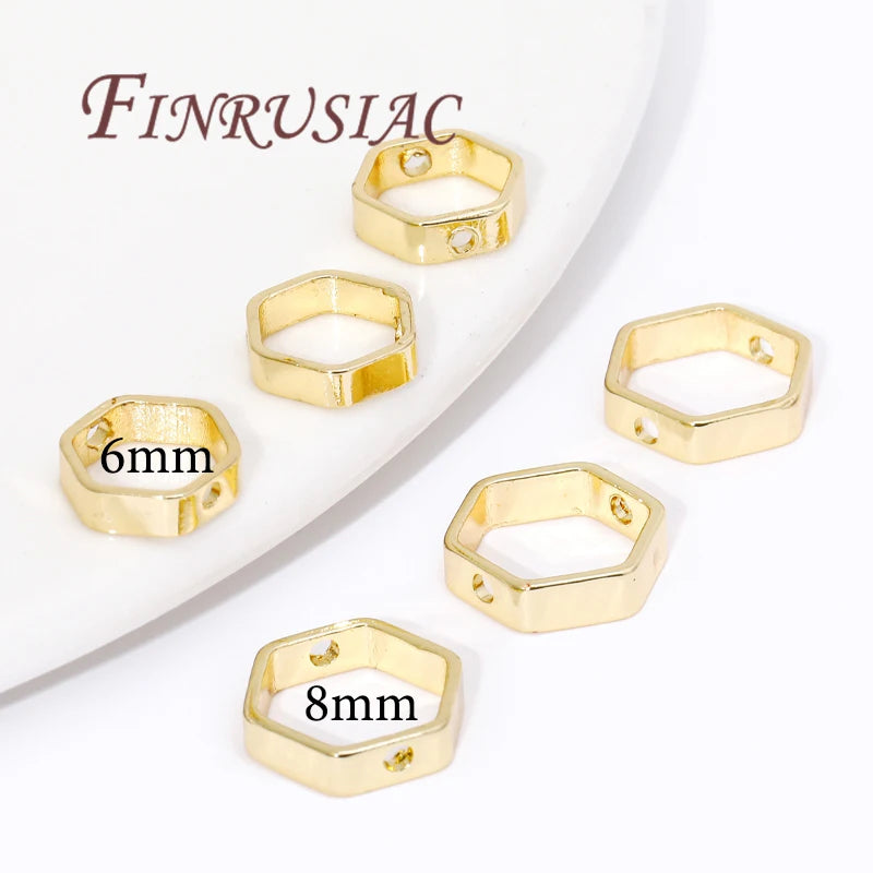14K Gold Plated Circle Bead Frame Spacer Connectors | DIY Jewelry Jewelry Making Findings P3