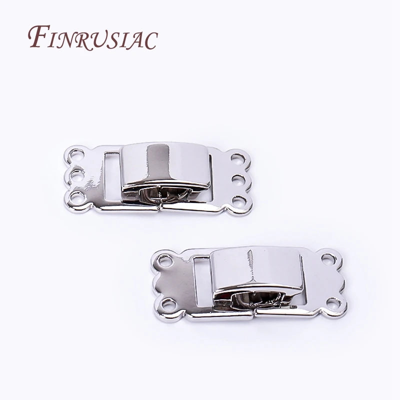 Rhodium Plated 2/3 Row Lock Clasp – DIY Bracelet Necklace Findings Jewelry Clasp Connector P3
