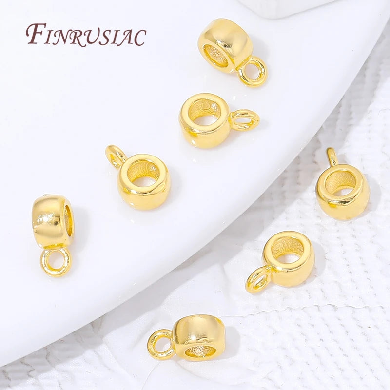18K Gold Plated Pendant Bail Connectors – Brass Tube Bail Beads Jewelry Bail Connectors P3