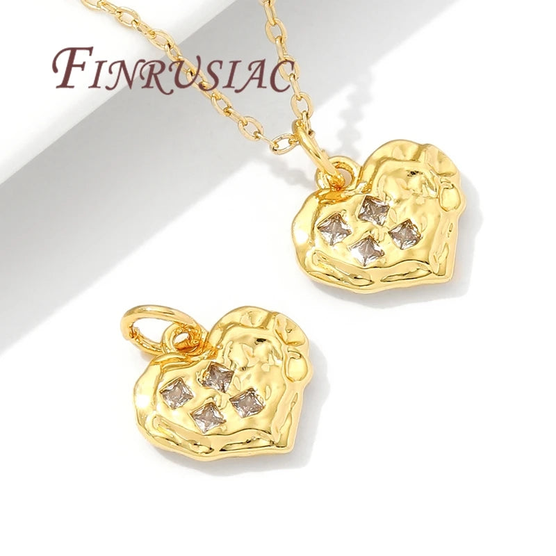 18K Gold Plated Heart Charms | DIY Jewelry Making Pendants Jewelry Making Charms P3