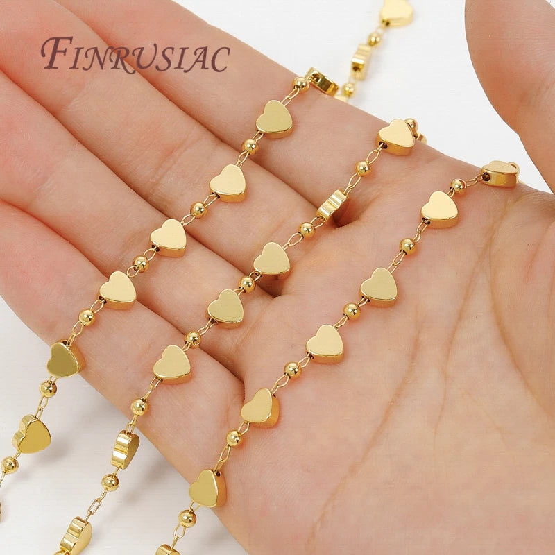 18K Gold Plated Brass Heart Cable Chain – DIY Necklace Supply DIY Jewelry Chain P3