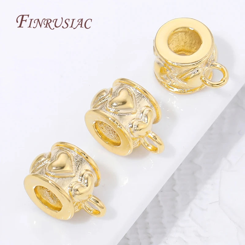 18K Gold Plated Pendant Bail Connectors – Brass Tube Bail Beads Jewelry Bail Connectors P3