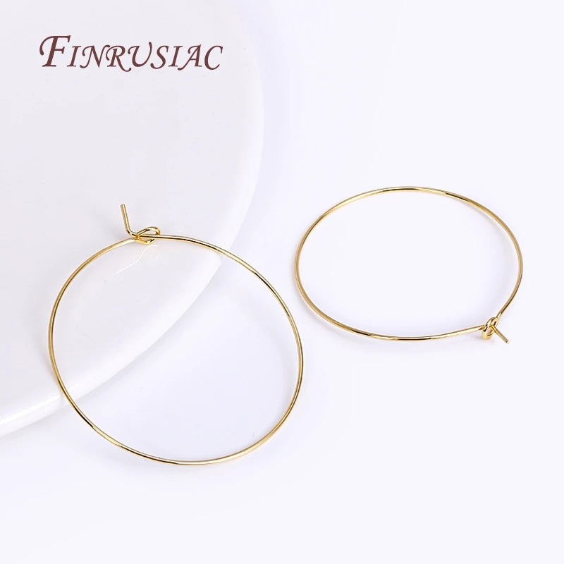 18K Gold Plated Hoop Ear Wires | DIY Earring Findings 40mm Earring Findings P3