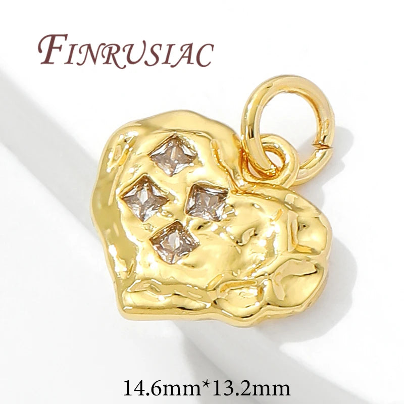 18K Gold Plated Heart Charms | DIY Jewelry Making Pendants Jewelry Making Charms P3 18K Real Gold Plated 2 pcs