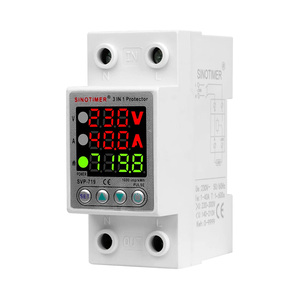 SVP-719 Adjustable Voltage & Current Protector 220V 40A/63A Voltage Protector P3