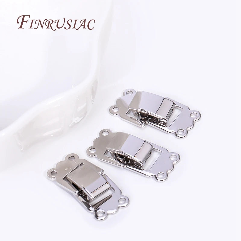 Rhodium Plated 2/3 Row Lock Clasp – DIY Bracelet Necklace Findings Jewelry Clasp Connector P3