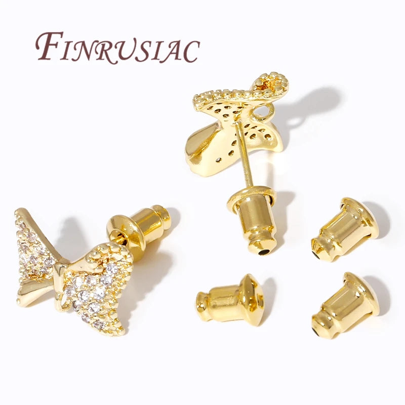 14K Gold Plated Earring Backs for Studs | 50/100 Pcs DIY Earring Backs Findings P3