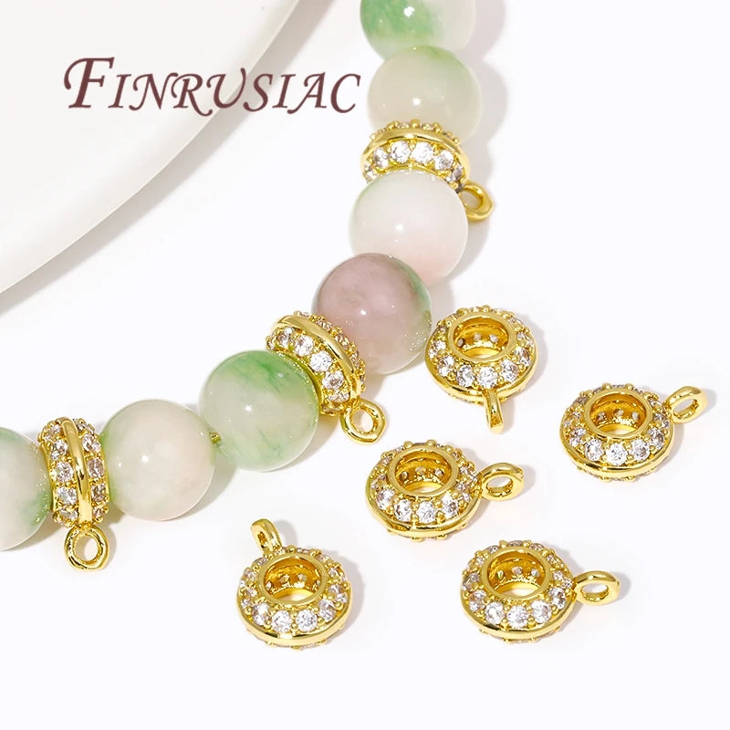 18K Gold Plated Brass Pendant Bail Beads | DIY Necklace Connectors Jewelry Findings P3