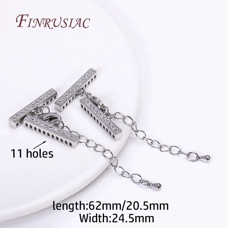 18K Gold Plated Lobster Clasp & Spacer Bar Jewelry Findings Kit Jewelry Findings Kit P3 Rhodium Plated 2 Pieces