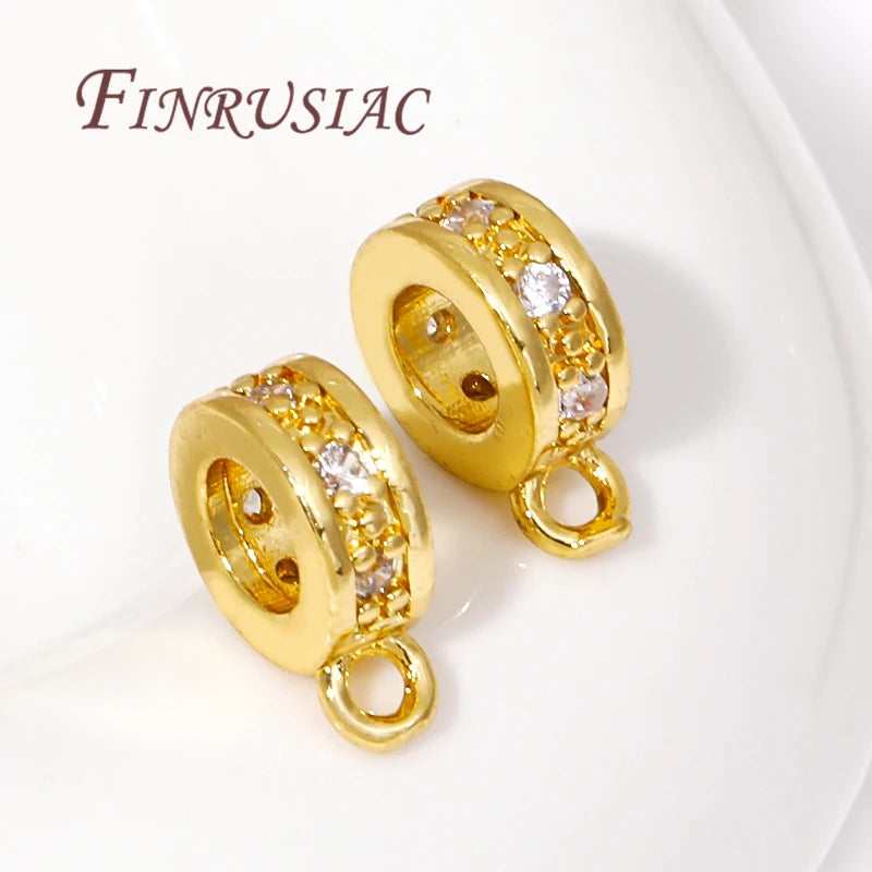 18K Gold Plated Charm Bail Beads & Spacer Beads for Jewelry Jewelry Findings P3