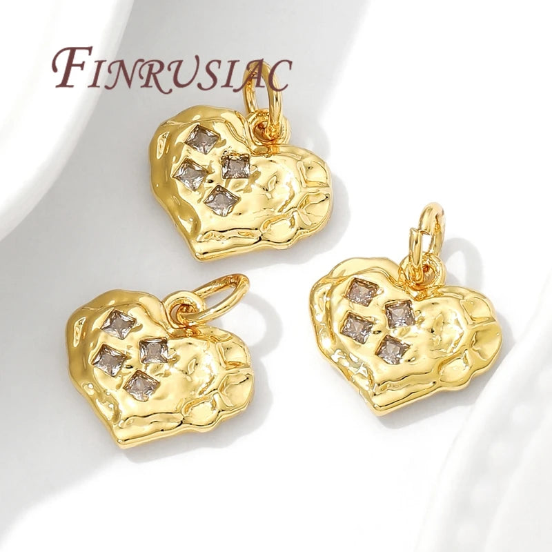 18K Gold Plated Heart Charms | DIY Jewelry Making Pendants Jewelry Making Charms P3