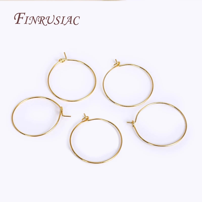 18K Gold Plated Hoop Ear Wires | DIY Earring Findings 40mm Earring Findings P3
