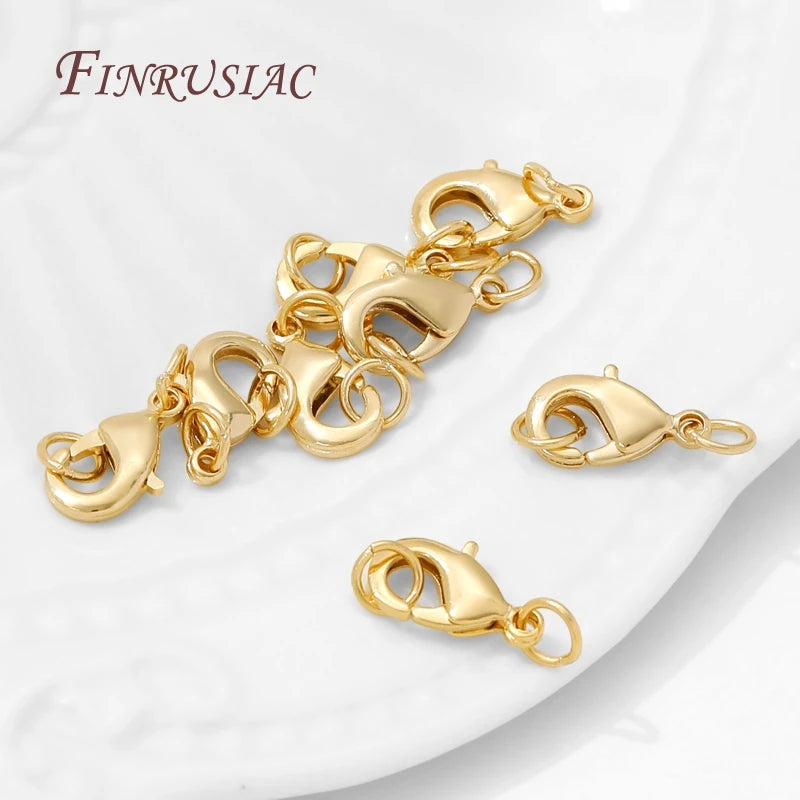 14K Gold Plated Lobster Clasp with Closed Rings – DIY Jewelry Jewelry Clasp Finding P3