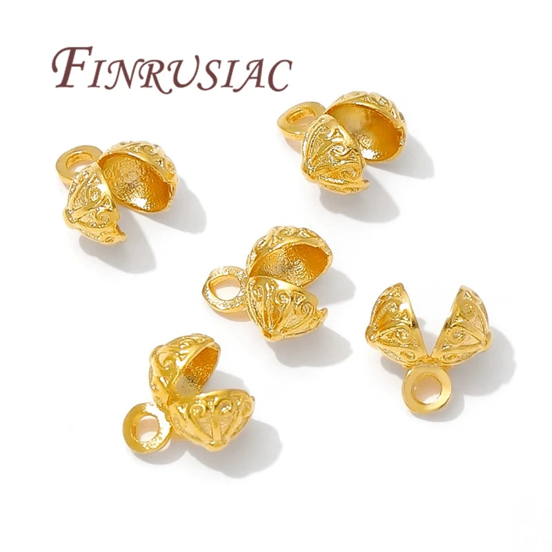 18K Gold Plated Crimp Cover Beads – DIY Jewelry Findings Jewelry Findings Beads P3