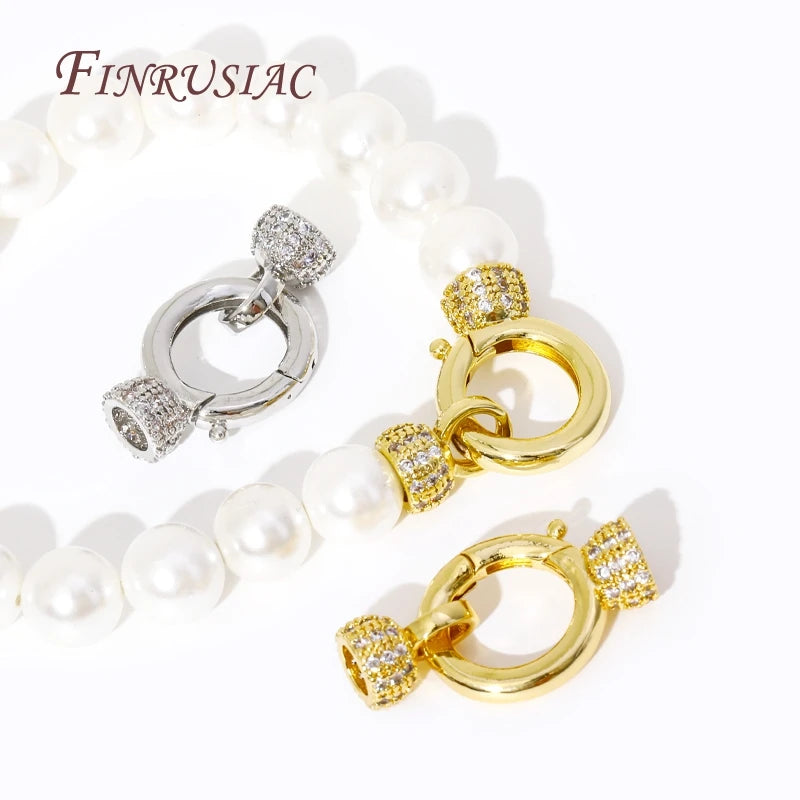 18K Gold Plated Brass Zircon Clasp for DIY Jewelry Making Jewelry Clasp Connector P3