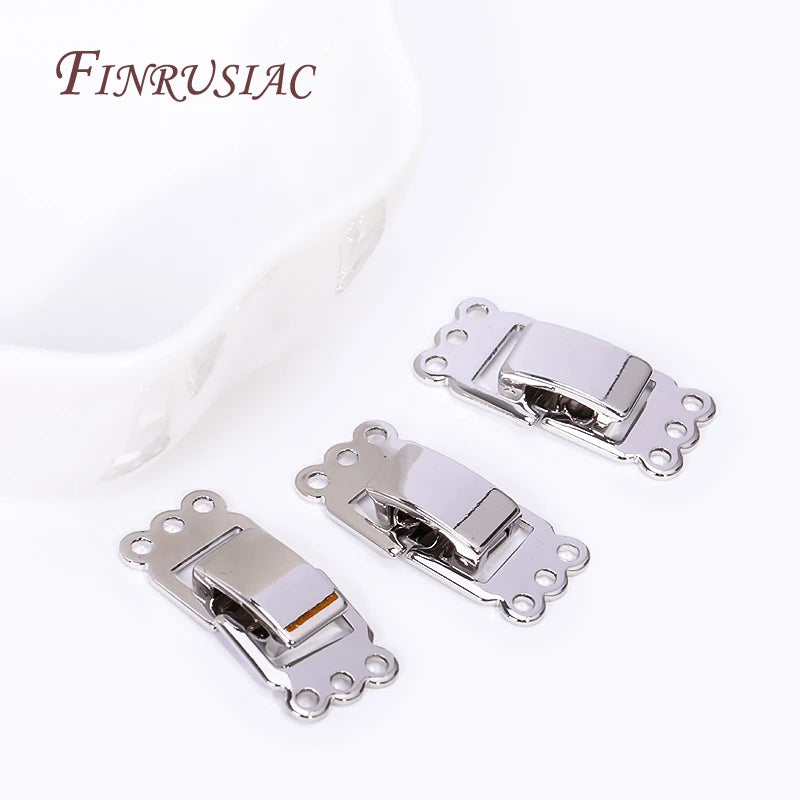 Rhodium Plated 2/3 Row Lock Clasp – DIY Bracelet Necklace Findings Jewelry Clasp Connector P3