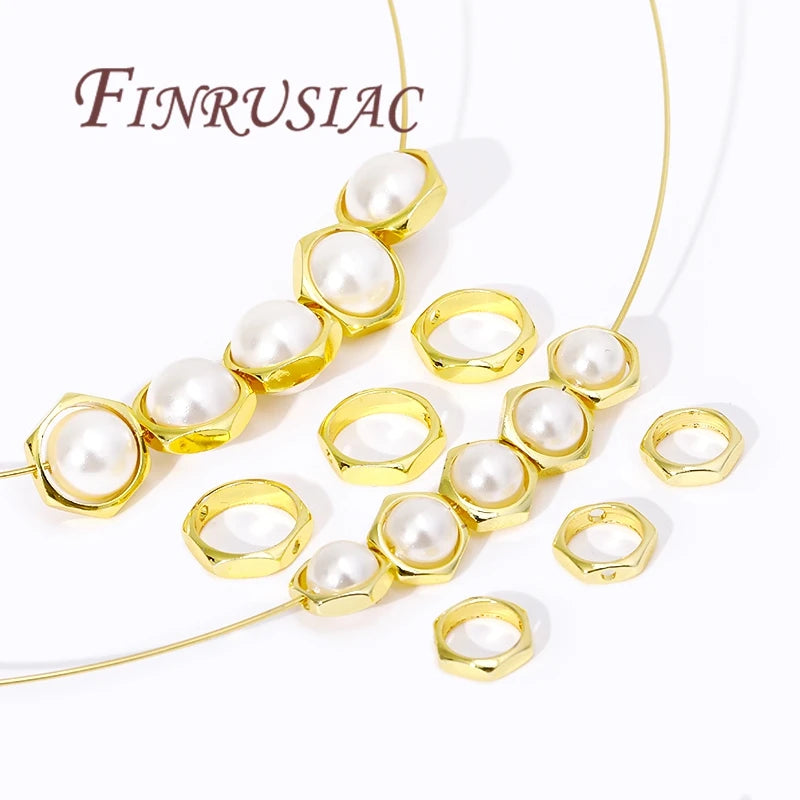 14K Gold Plated Circle Bead Frame Spacer Connectors | DIY Jewelry Jewelry Making Findings P3
