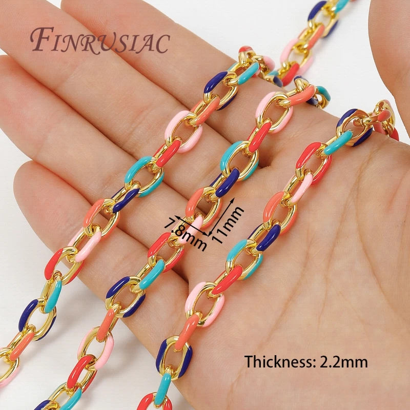18K Gold Plated Brass Heart Chain – Bulk DIY Necklace Chain DIY Jewelry Chain P3 18K Gold Plated 0.5 Meter