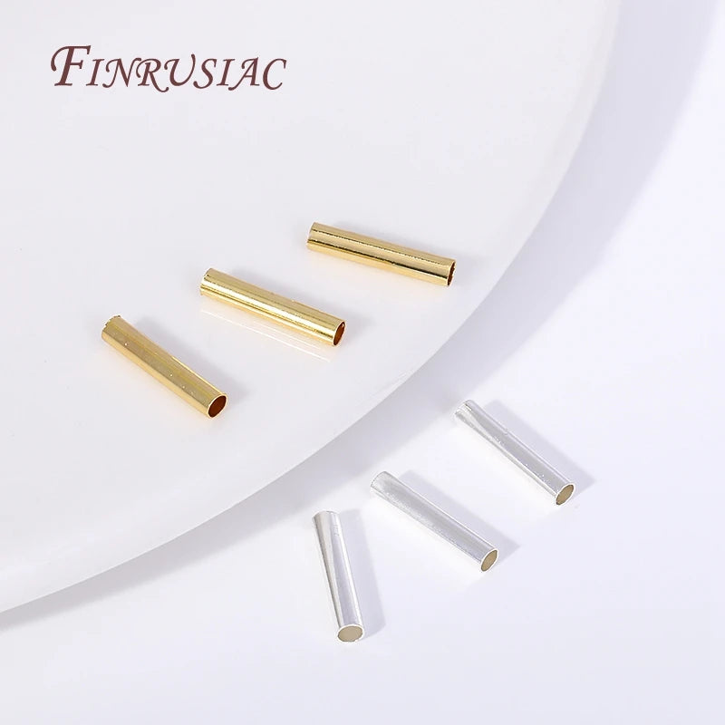 18K Gold Plated Hollow Tube Beads 2×10mm | DIY Jewelry Connectors Jewelry Tube Beads P3