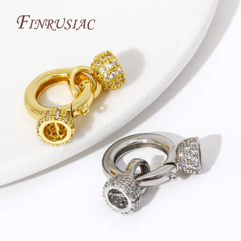 18K Gold Plated Brass Zircon Clasp for DIY Jewelry Making Jewelry Clasp Connector P3