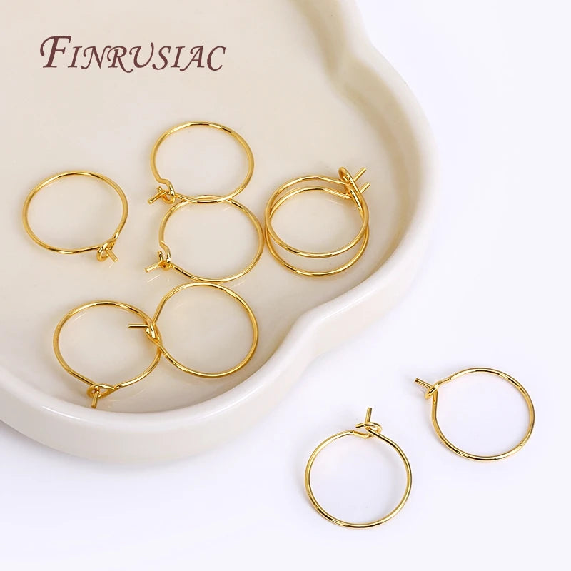 18K Gold Plated Hoop Ear Wires | DIY Earring Findings 40mm Earring Findings P3