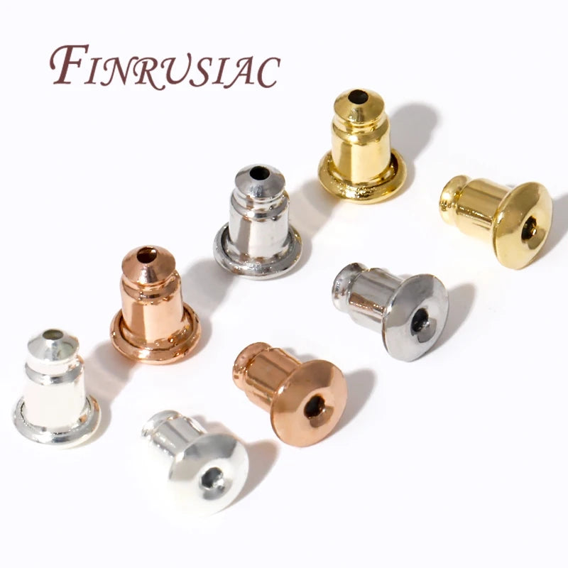 14K Gold Plated Earring Backs for Studs | 50/100 Pcs DIY Earring Backs Findings P3